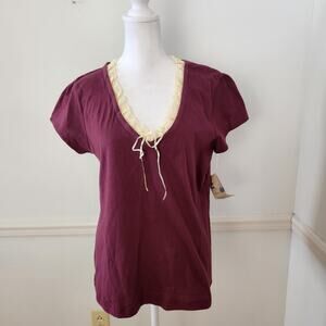 New Vtg Y2K Tint Top XL Womens Coquette Tshirt Fairy Ribbon Bow Cottagecore 00s